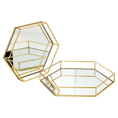 Hexagon mirror plate jewellery - hexagon,