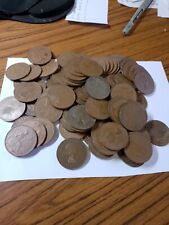 100 old ( ish ! )english pennies,1960's, queen elizabeth 11