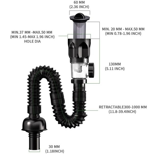 Black universal sink - sink, drain