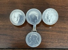 Vintage Royal Memorabilia Silver Sixpence Broach 