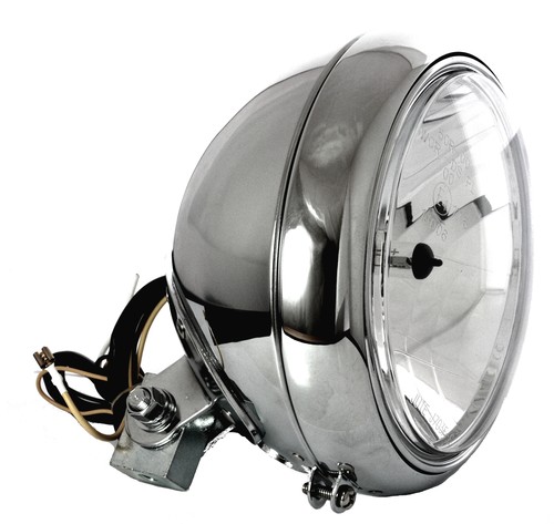 Headlight chrome h4 clear - headlight,