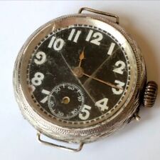 RARE MILITARY TRANSITIONAL SILVER POCKET WATCH TRENCH ANTIQUE, WW1 CONVERSION
