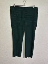 Zara Green & Black Check Slim Leg Smart Trousers Size 12-14 (XL)