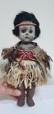 Vintage Pedigree 1960's Maori Doll New Zealand 12" Painted Face