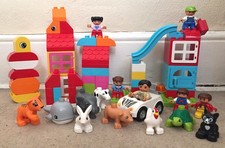Vintage Lego Duplo Safari Wild Farm Animals Bundle Job Lot w Bricks Blocks Jeep