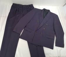 LE MEHL 2 PIECE SUIT SET PURPLE JACKET BLAZER CHEST 48R & TROUSERS W37 L33 RETRO