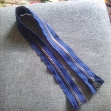 YKK No 5 Zip Open End Antique Brass Teeth Royal Blue