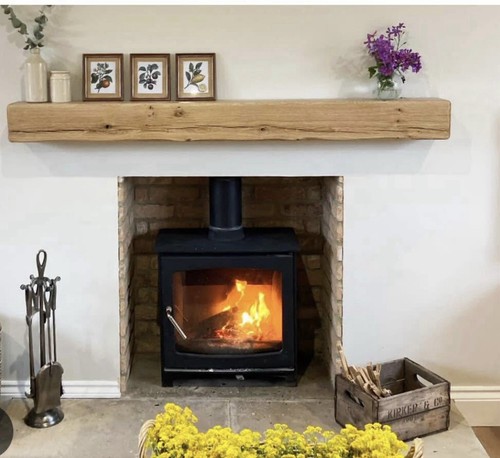 Solid oak fireplace mantel - solid,