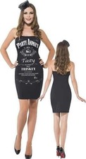 Party Animal Costume Jack Daniels Dress Ladies Fancy Dress Outfit