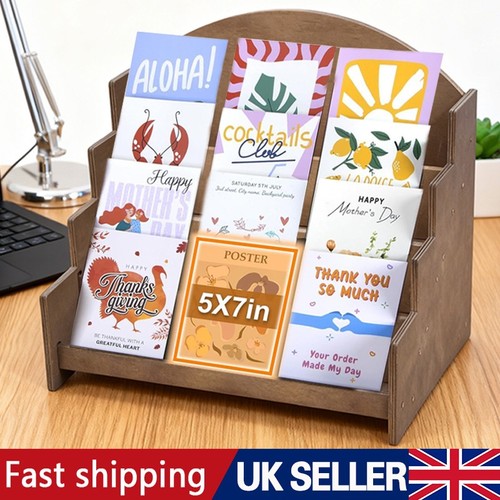 Tier wooden card holder - wooden,