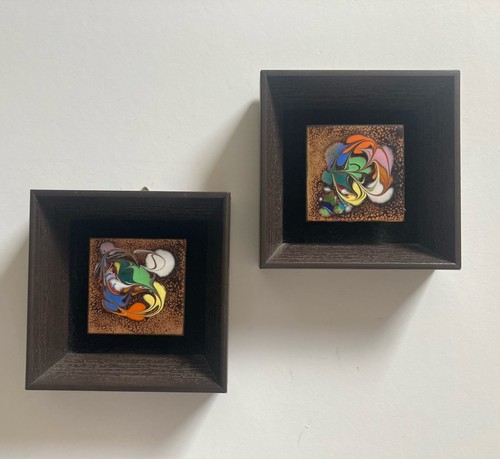 Vintage mid century enamel - enamel, on