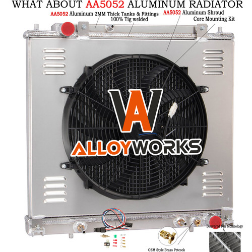 Row radiator shroud - radiator, fan