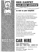 1961 Advert for ROOTES Car Hire Service Vintage Original Small Print Ad Ephemera