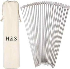 Stainless Steel Single Pointed Knitting Needles Kit Set in Case - 11 Pairs H&S