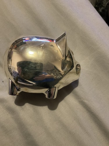 Silver plated piggy - plated, pre