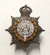 Rare WW1 Army Service Corps Officers Mounted & Enamel Collar Badge