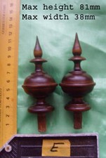 da type E - Pair stained wood vienna regulator wall clock FINIALS DIY