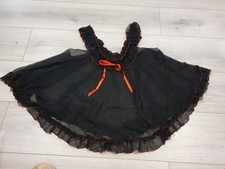 BNWOT Vintage Sunspice Sheer Black Frilly Babydoll Set One Size 8-12