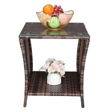 Wicker Rattan Square Side End