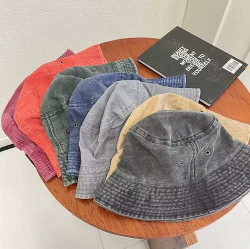 Stonewashed cotton bucket - bucket, hat