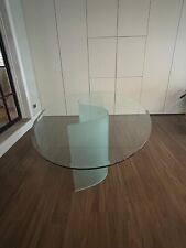 Modern oval glass dining table with glass base