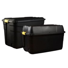 2 Black Storage Trunks with