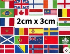 National Small Embroidered Country Flag Iron On Patches - Size 20mm x 30mm