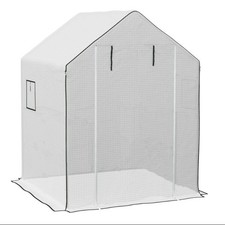 Greenhouse Cover Replacement Walk-in PE Hot House Cover with Roll-up Door
