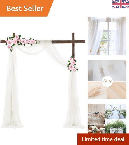 White sheer voile panels 135cm - white,