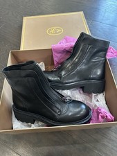 ASH Black Leather Zip Ankle