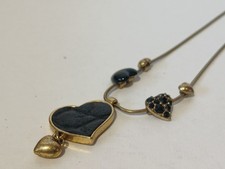 PILGRIM Black heart necklace