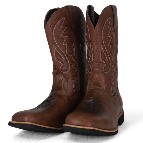 Men black brown cowboy - men's, black,brown