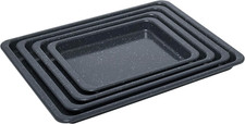 Granite Non-Stick Baking Tray Set (4 Piece) Heavy Gauge Carbon Steel, Dishwasher