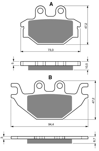 Brake disc pads - disc, front
