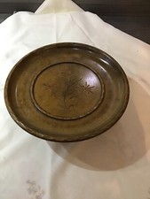 Wooden musical dish, carved flowers in centre, playing Limelight, Moulin Rouge