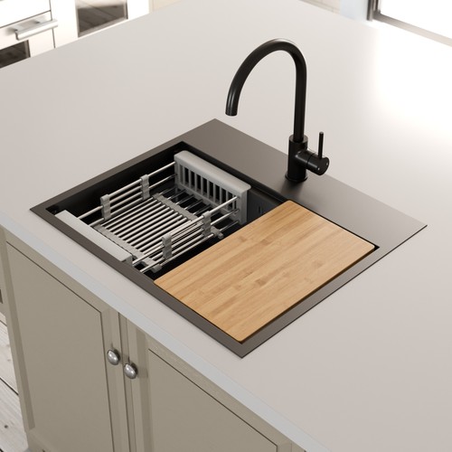 Black kitchen sink - black, 1