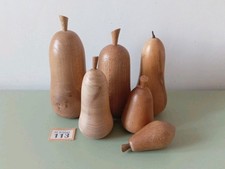 6x Hand Turned Wooden Pears
