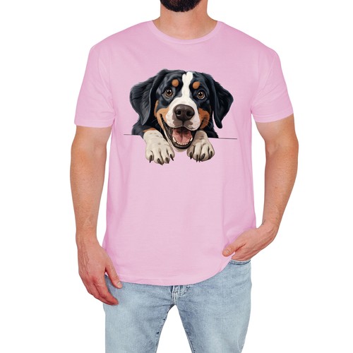 Happy bernese mountain dog - bernese,