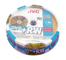 10 JVC Blank DVD+RW discs 4x 4.7GB 120 mins Rewritable DVD recorder Buy 3 Free 1