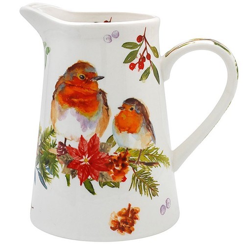Winter robin jug medium - robin,