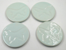 RARE ROYAL ALBERT ZANDRA RHODES SET OF 4 PORCELAIN CERAMIC COASTERS BUTTERFLY