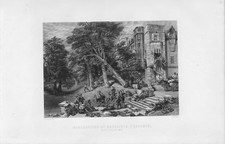 1879 historical print of the  destruction of royalists property
