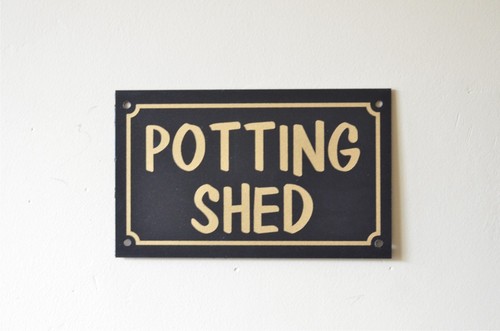 Potting shed sign sticker - shed,