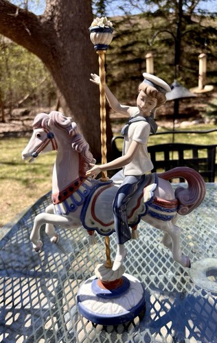 Lladro boy carousel horse - boy, on