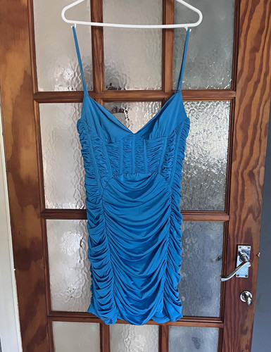 Zara blue ruched strappy - blue,