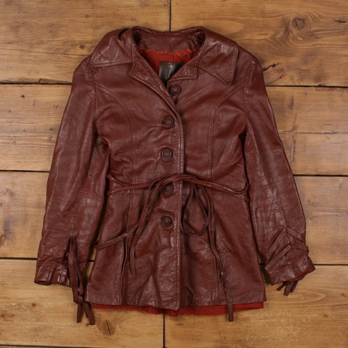 Vintage leather jacket - leather, s