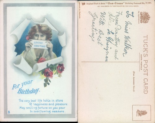 Birthday greeting with roses