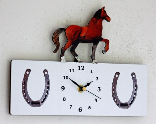 Trotting horse wall clock - horse,