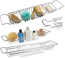 Chrome Over Tub Extendable Shower Bridge Caddy Rack Storage Organizer Bathroom