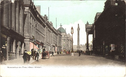 Grey street newcastle postcard - street,